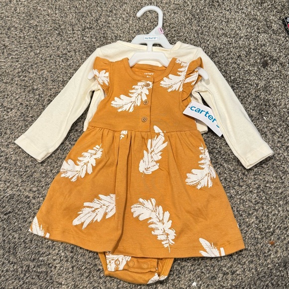 NWT Carters 2-piece Feather Bodysuit Dress and Cardigan - Picture 5 of 8